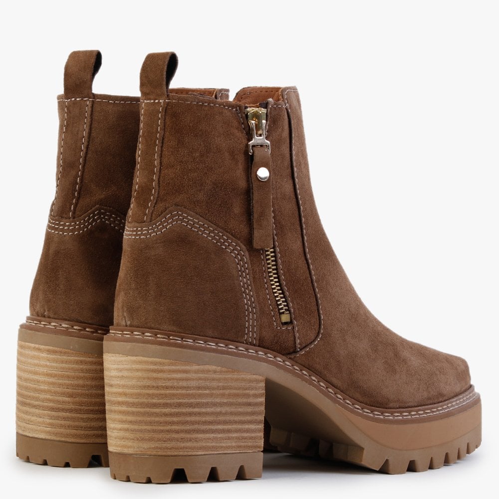 Galette Tan Suede Ankle Boots