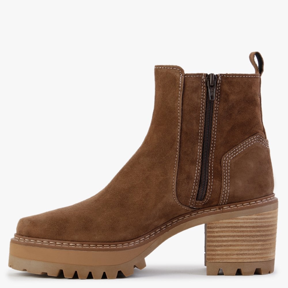 Galette Tan Suede Ankle Boots
