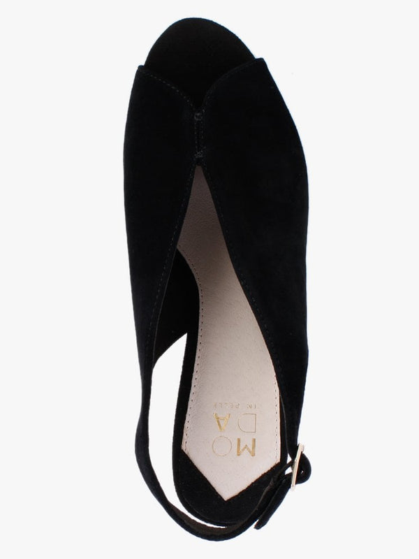 Meloni Black Suede Embellished Heeled Sandals