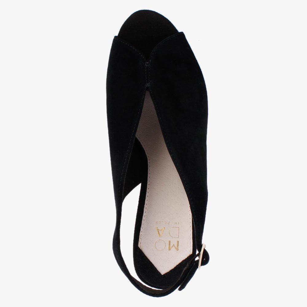 Meloni Black Suede Embellished Heeled Sandals