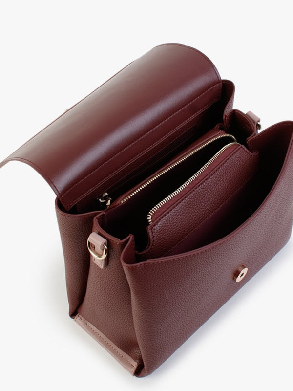 Alexia Bordeaux Multi Logo Strap Shoulder Bag