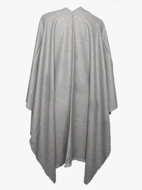 Queenie Grey Diamante Embellished Wrap