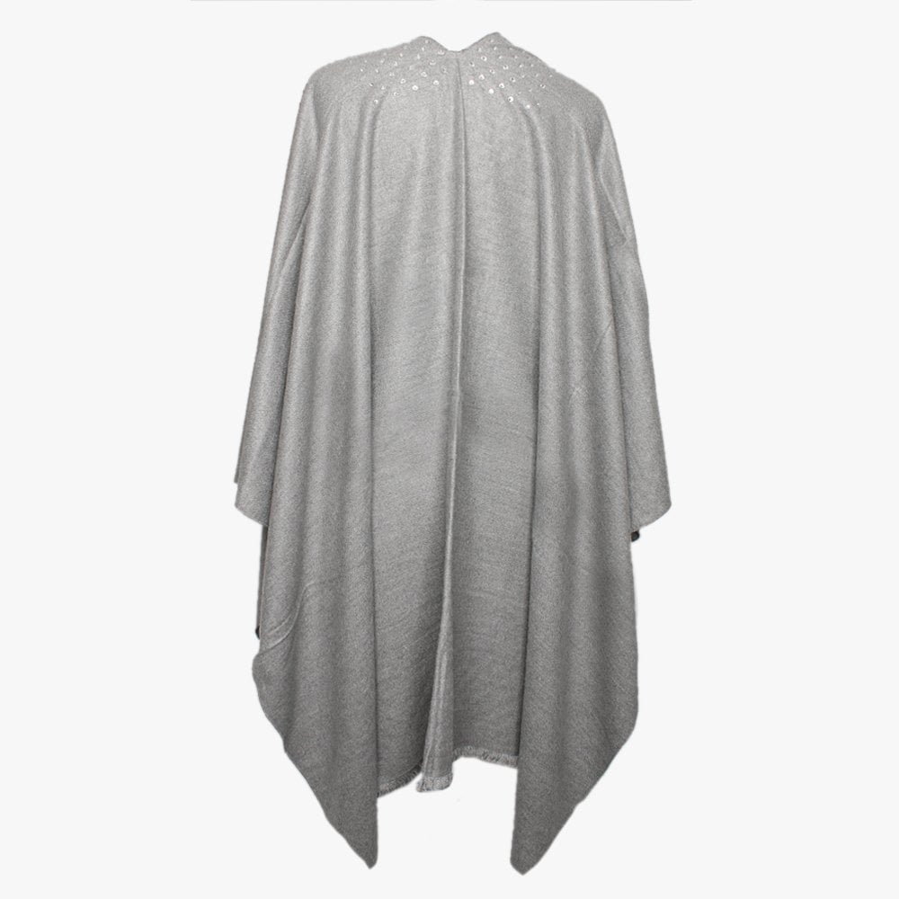 Queenie Grey Diamante Embellished Wrap