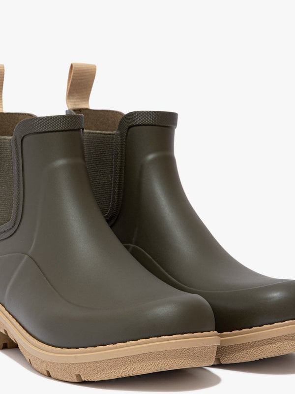 Wonderwelly Contrast Sole Mossy Mix Chelsea Wellington Boots