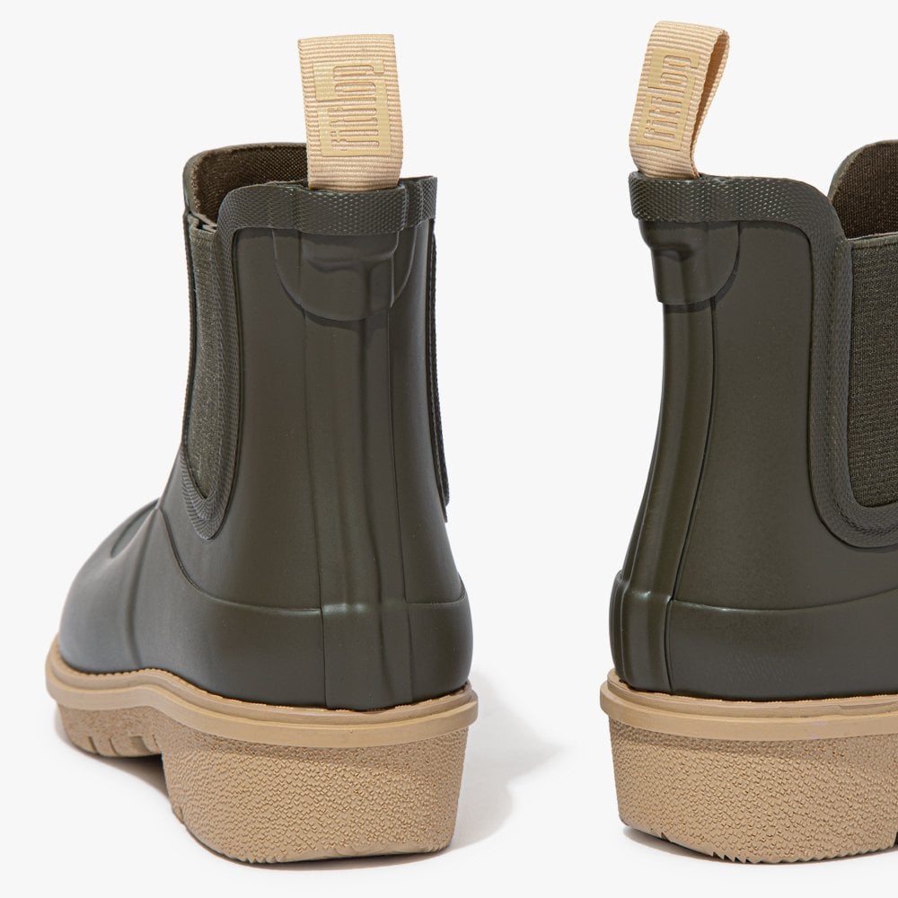 Wonderwelly Contrast Sole Mossy Mix Chelsea Wellington Boots