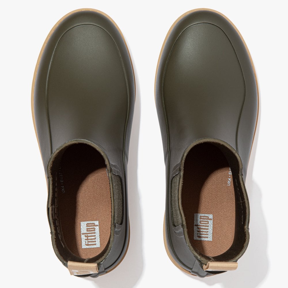 Wonderwelly Contrast Sole Mossy Mix Chelsea Wellington Boots