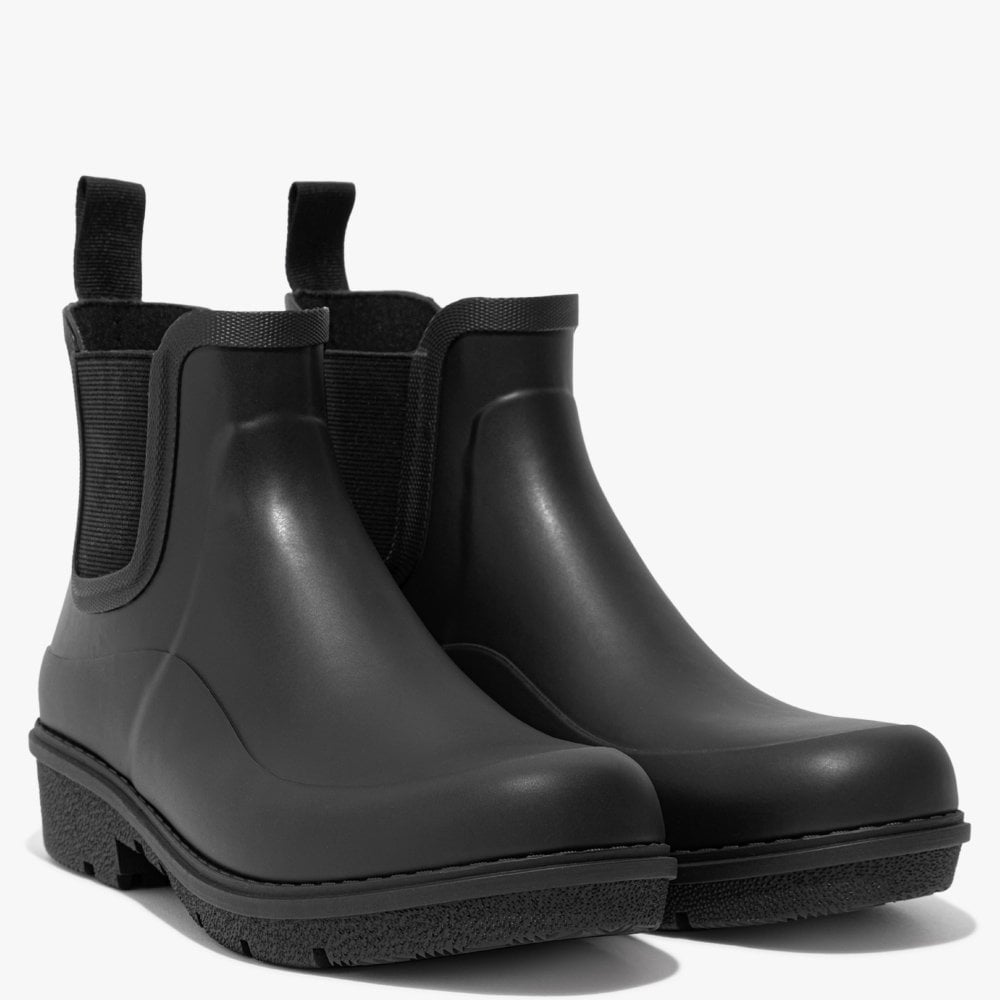 Wonderwelly All Black Chelsea Wellington Boots