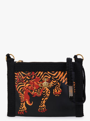 Letter Black Leather Cross-Body Bag