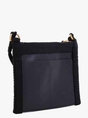 Letter Black Leather Cross-Body Bag