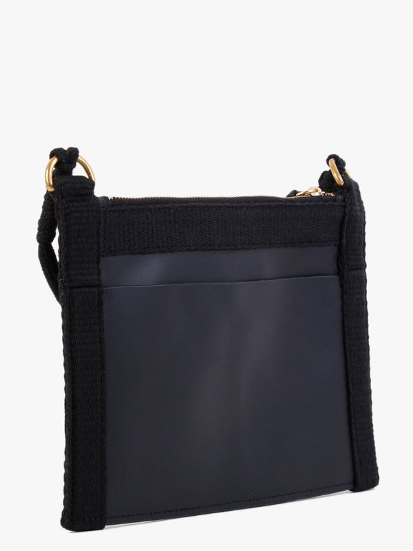 Letter Black Leather Cross-Body Bag