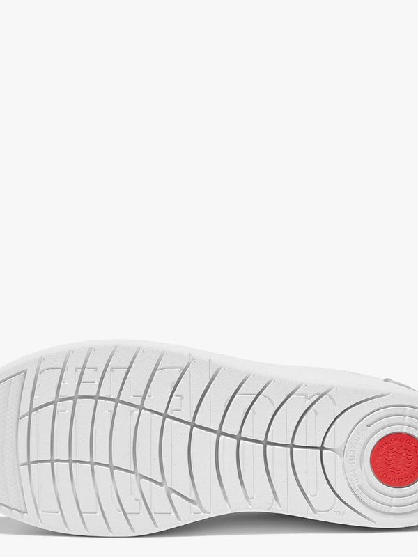 Rally Metallic-Back Urban White Silver Leather Strap Trainers