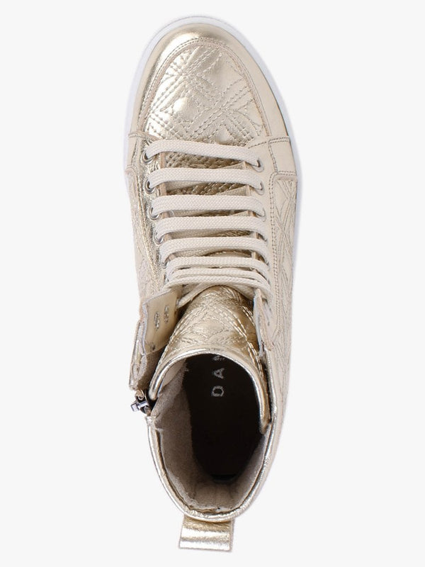 Bimpani Gold Leather Quilted High Top Trainers