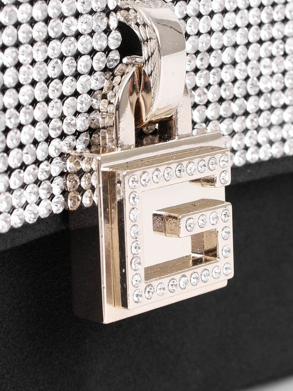 Virtual Mini Black Diamante Cross-Body Bag