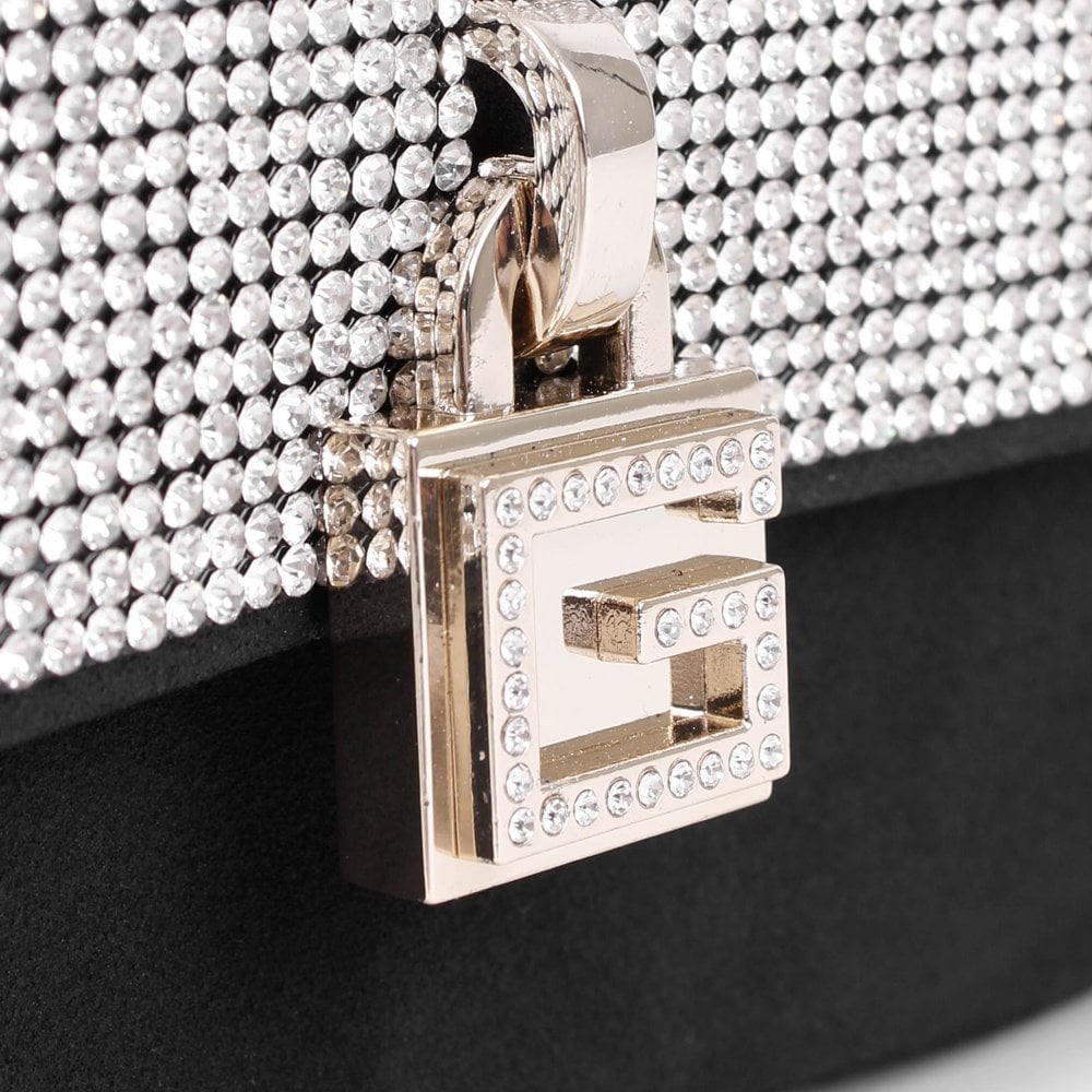 Virtual Mini Black Diamante Cross-Body Bag