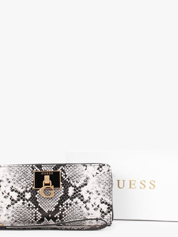 Large Stephi Black Reptile Zip Around Wallet
