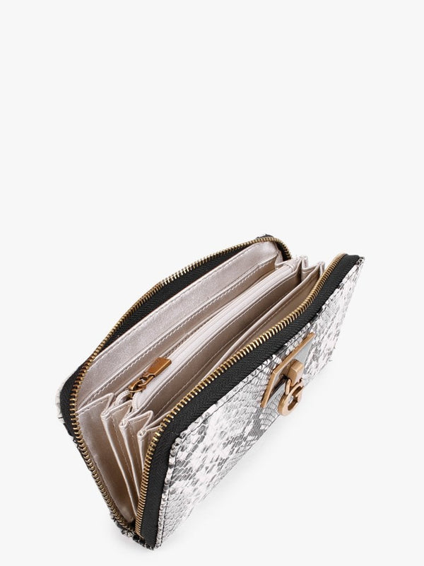 Large Stephi Black Reptile Zip Around Wallet