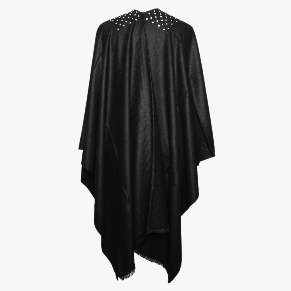 Queenie Black Silver Diamante Embellished Wrap