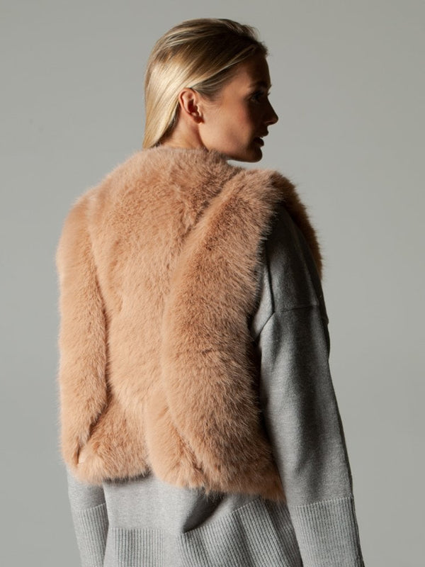 Caramel Faux Fur Gilet