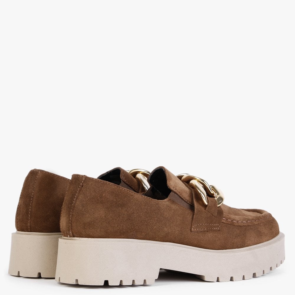 Loopy Tan Suede Chunky Loafers