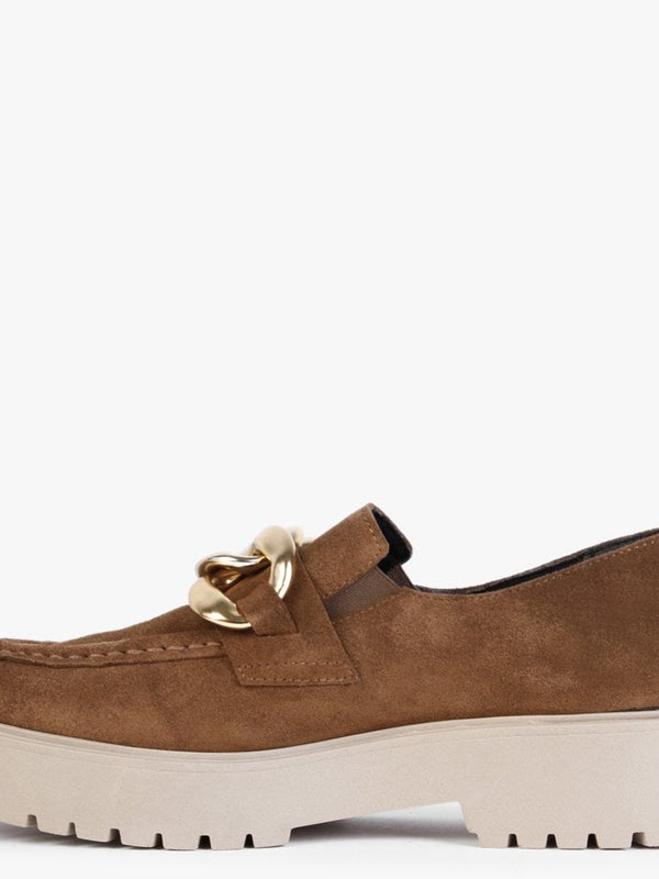 Loopy Tan Suede Chunky Loafers
