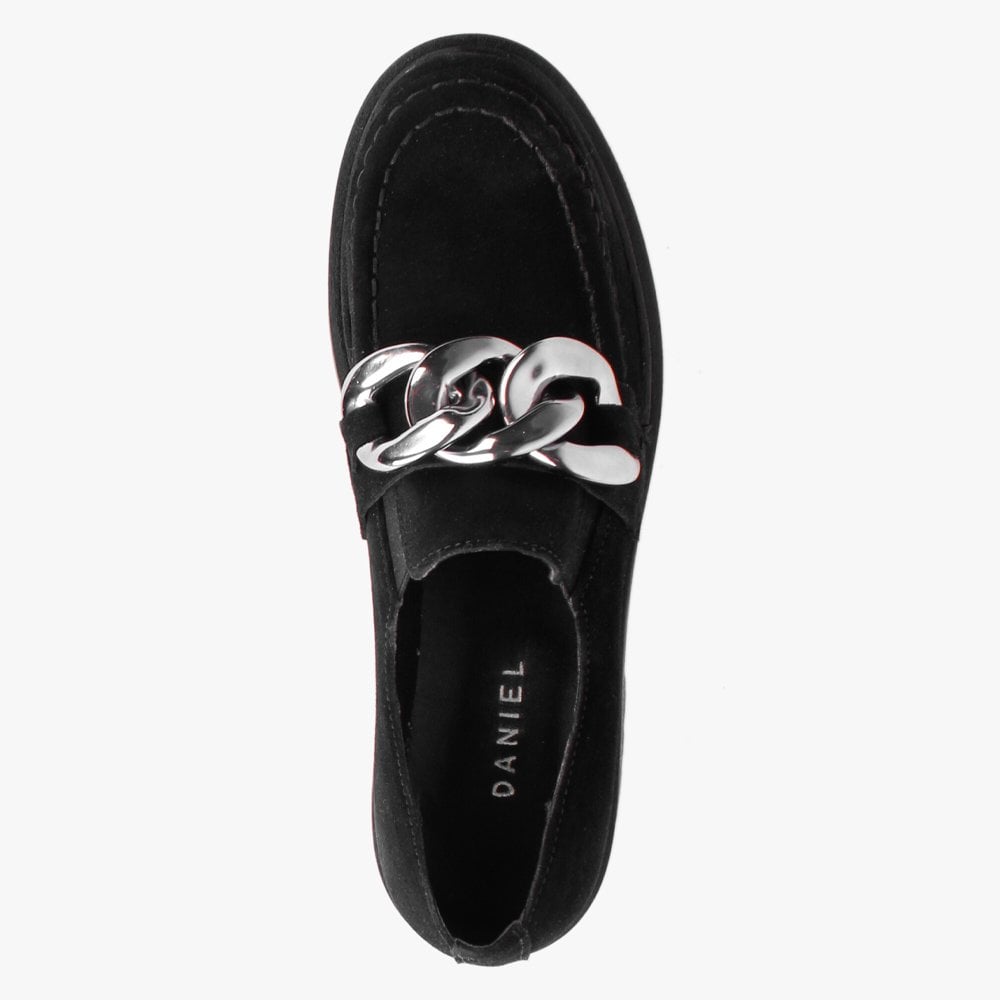 Loopy Black Suede Chunky Loafers