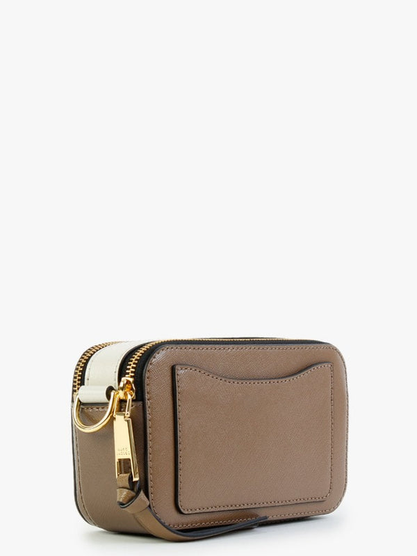 The Snapshot Logo Strap French Grey Leather Camera Bag