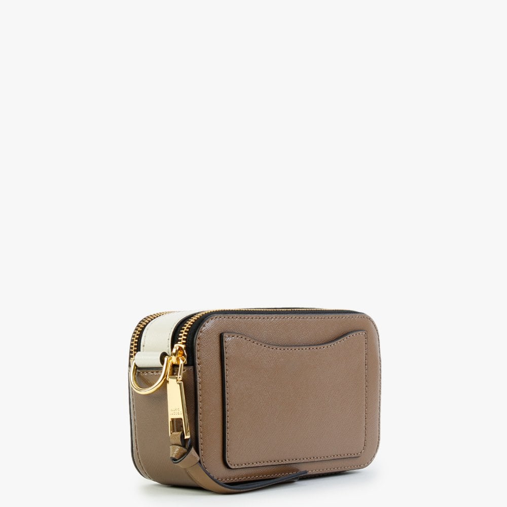 The Snapshot Logo Strap French Grey Leather Camera Bag