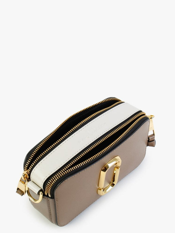 The Snapshot Logo Strap French Grey Leather Camera Bag