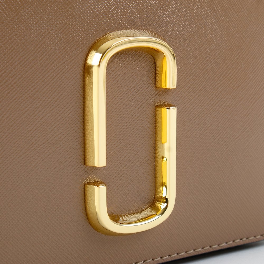 The Snapshot Logo Strap French Grey Leather Camera Bag