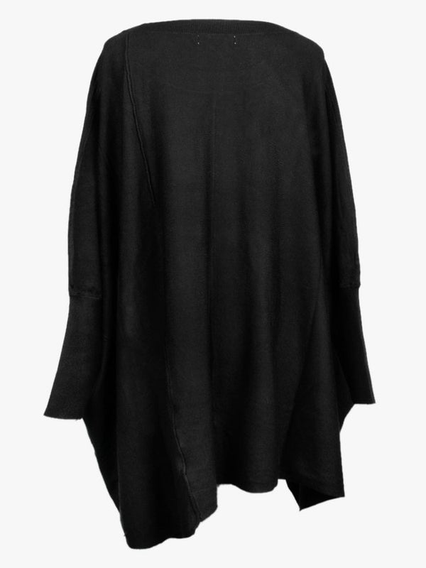 Black Oversized Batwing Knitted Jumper