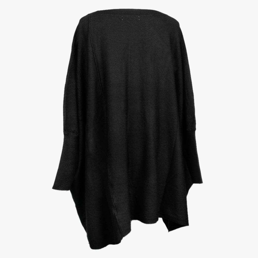 Black Oversized Batwing Knitted Jumper