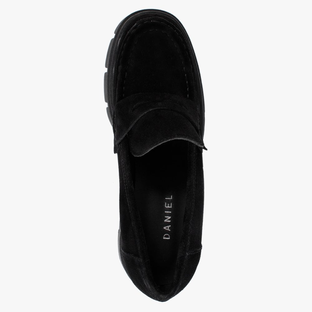 Luckyloaf Black Suede Chunky Loafers