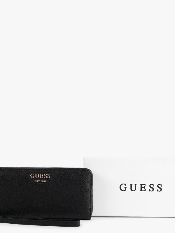 Vikky SLG Large Black Pebbled Zip Around Wallet