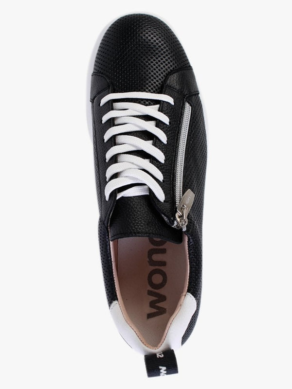 Chorus Black Leather Flatform Trainers