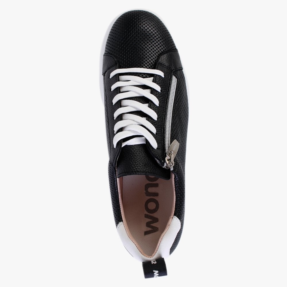 Chorus Black Leather Flatform Trainers