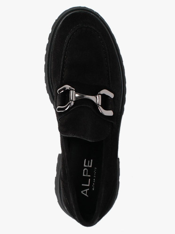 Julienne Black Suede Chunky Loafers