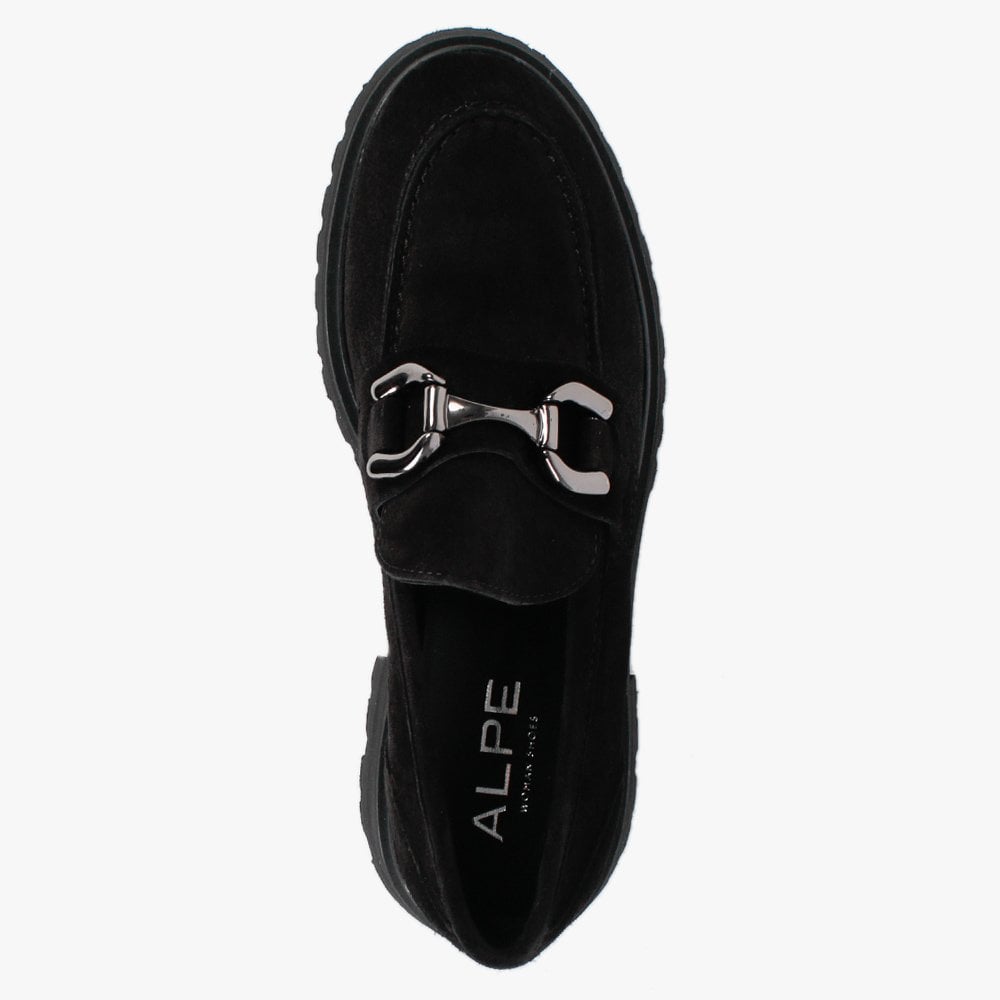 Julienne Black Suede Chunky Loafers