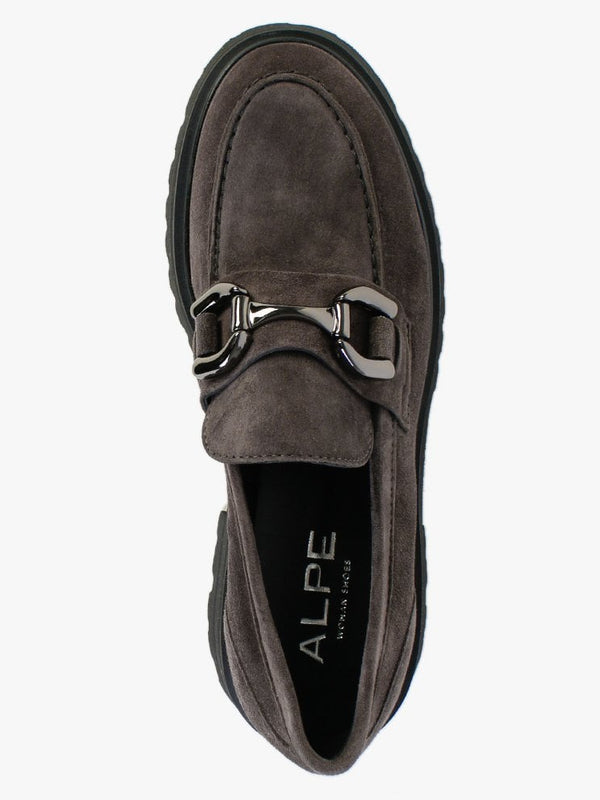 Julienne Grey Suede Chunky Loafers