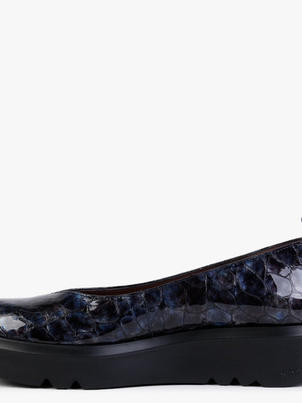 Moros Navy Patent Leather Moc Croc Loafers