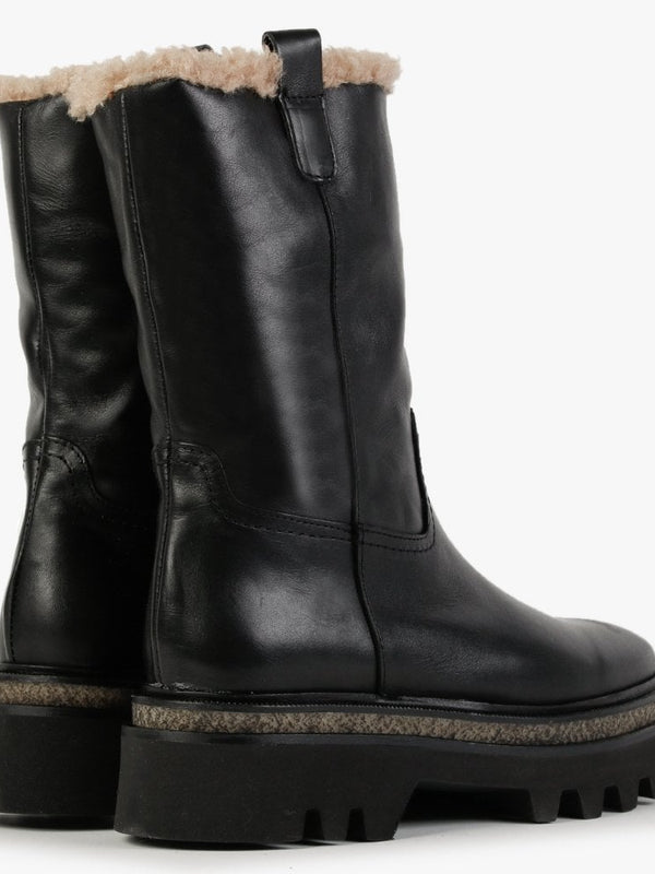Coulis Black Leather Calf Boots