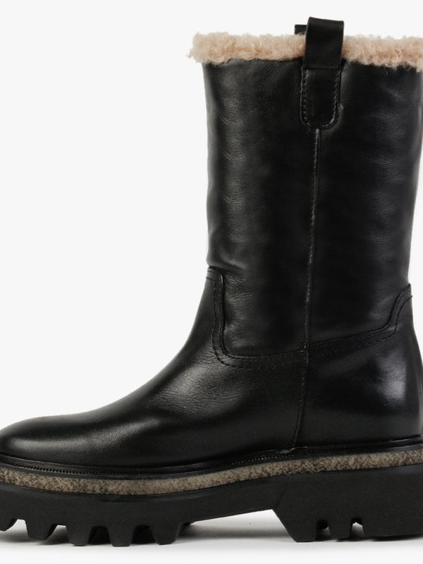 Coulis Black Leather Calf Boots