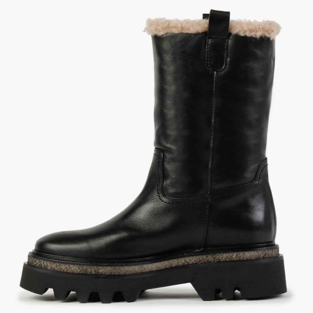 Coulis Black Leather Calf Boots