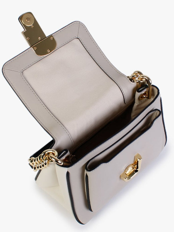 The Colourblock J Marc Chain Mini Greige Multi Satchel Bag