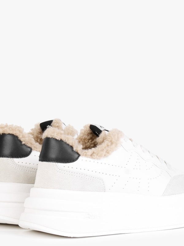 Impuls Fur Eco White Leather Platform Trainers
