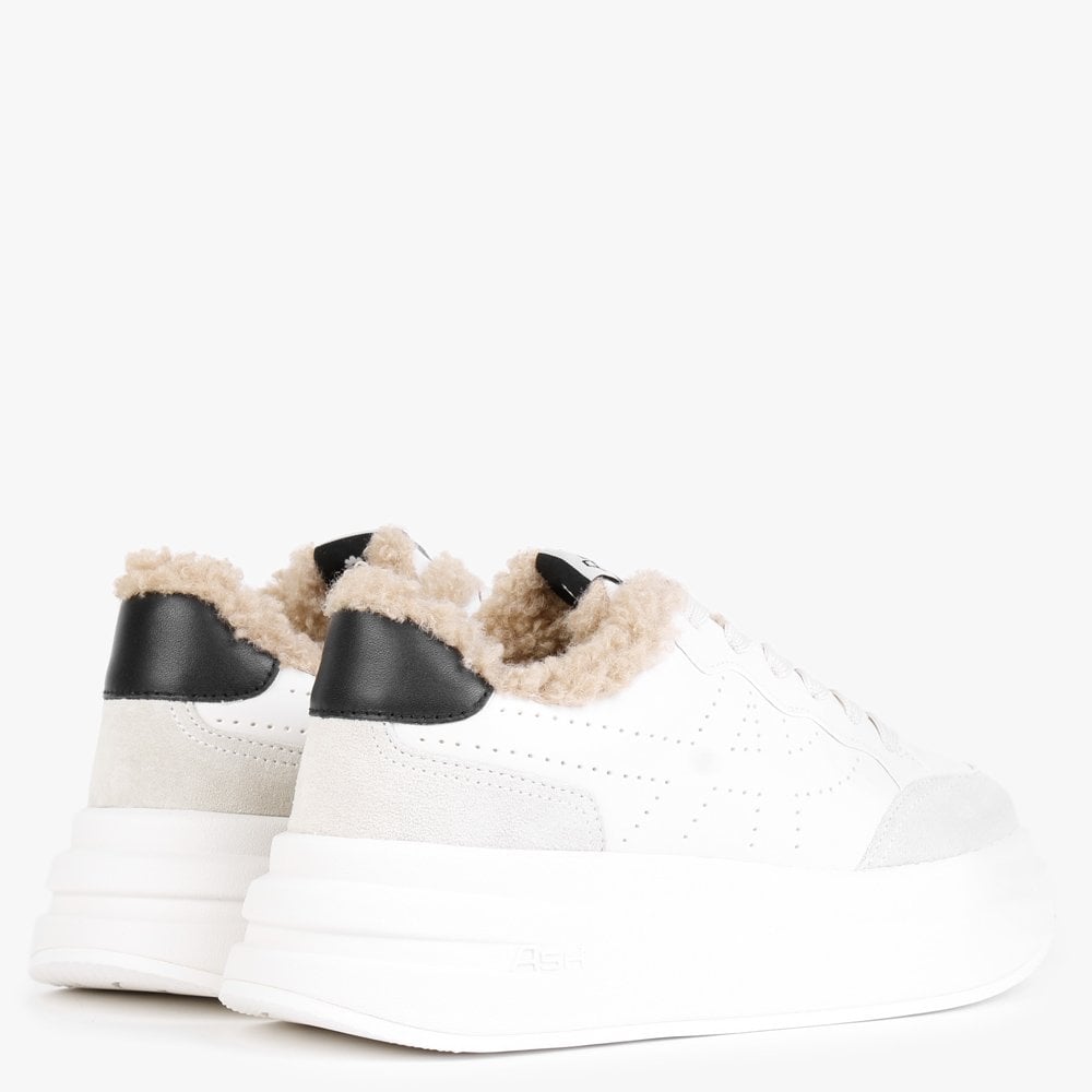 Impuls Fur Eco White Leather Platform Trainers