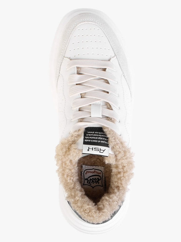 Impuls Fur Eco White Leather Platform Trainers