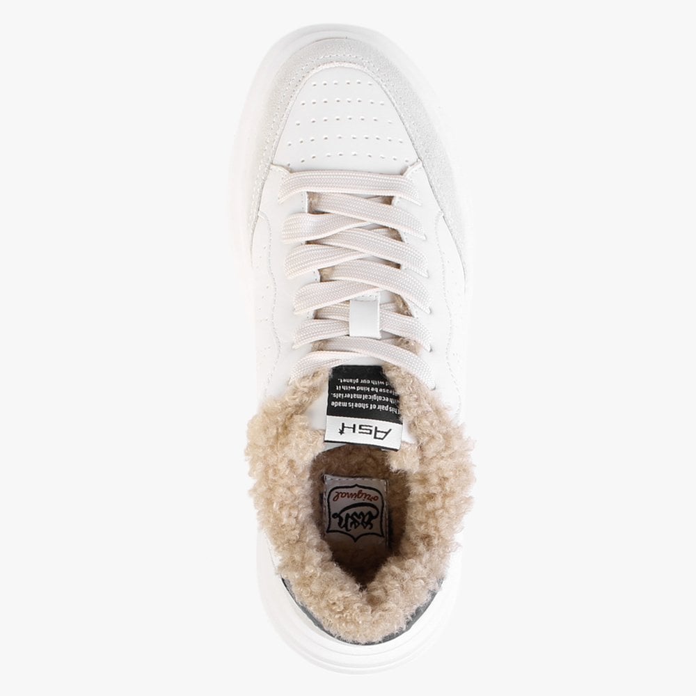 Impuls Fur Eco White Leather Platform Trainers