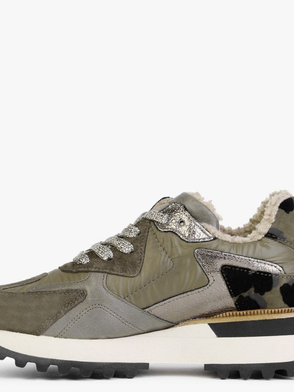 Bisque Khaki Suede Mix Trainers