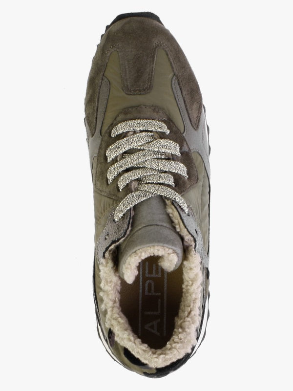 Bisque Khaki Suede Mix Trainers