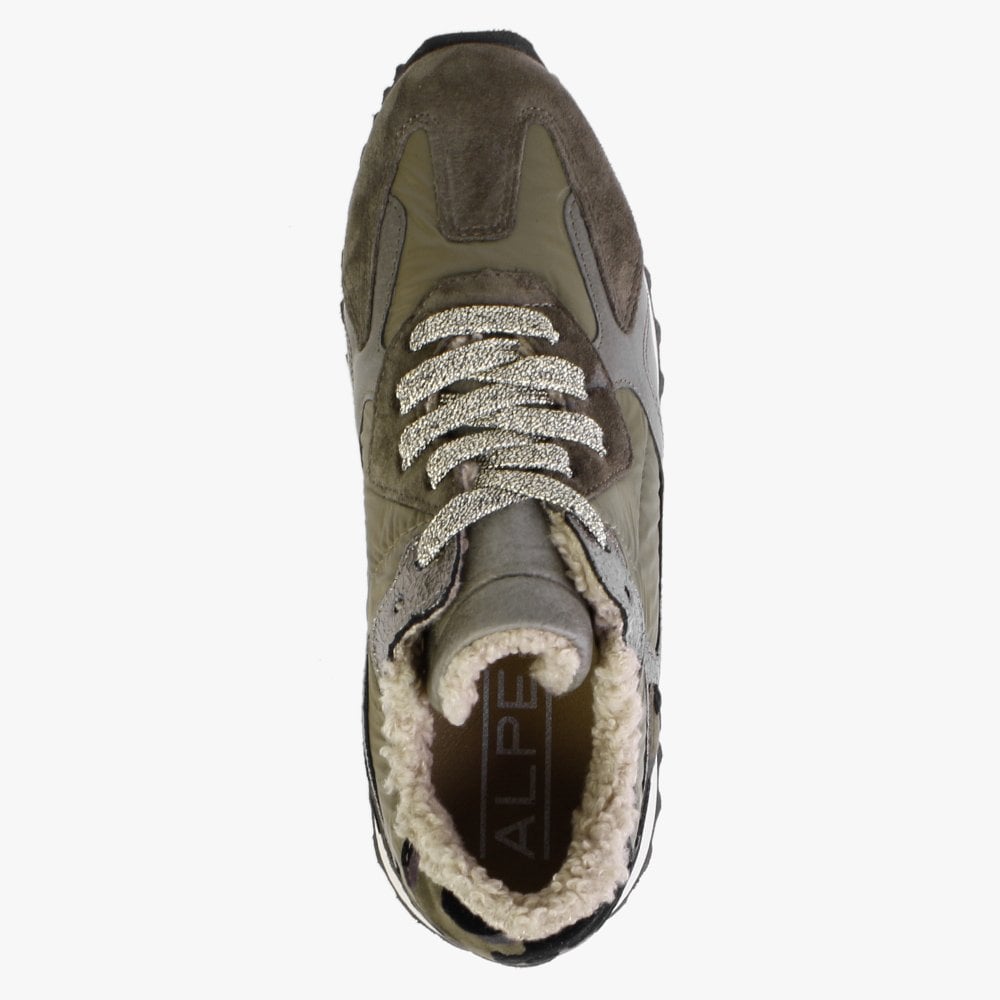 Bisque Khaki Suede Mix Trainers